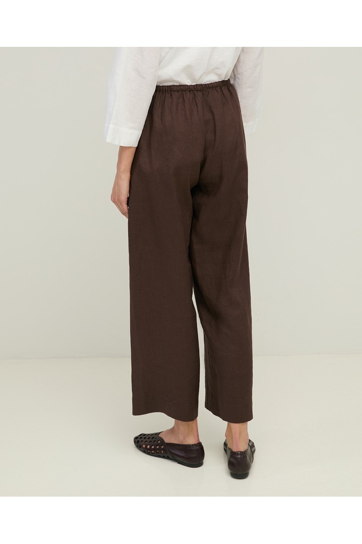 Linen tailored trousers Chocolate