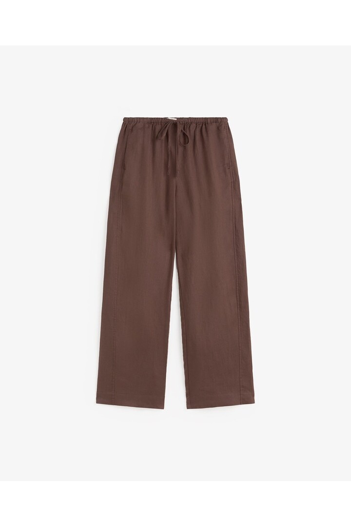 Linen tailored trousers Chocolate