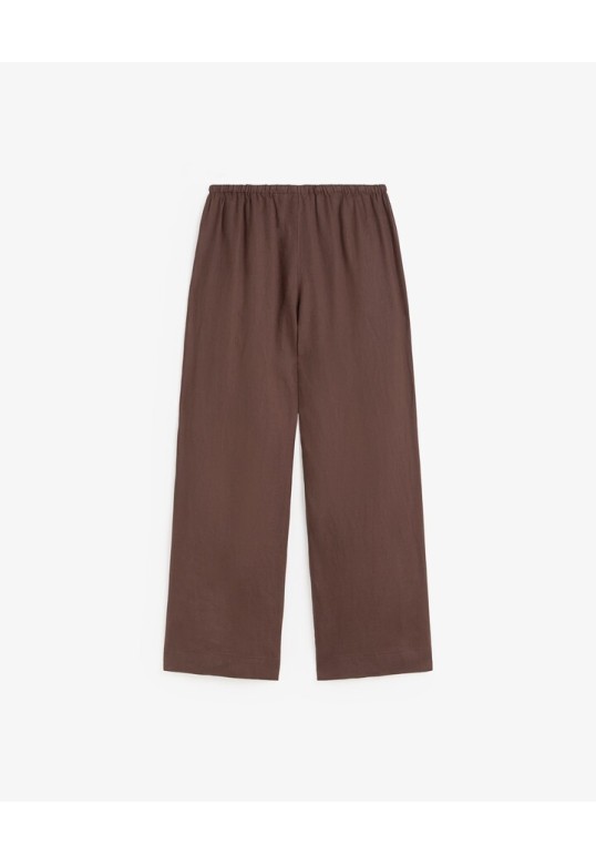 Linen tailored trousers Chocolate