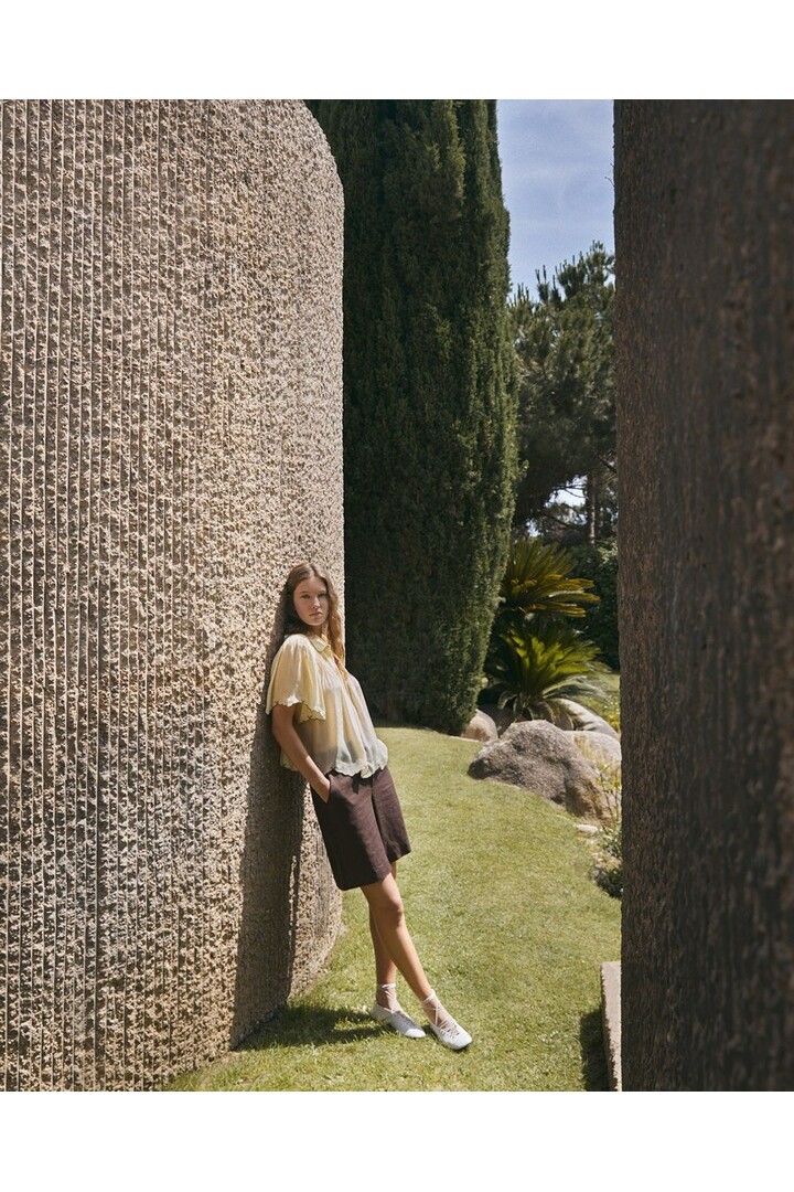 Linen Bermuda shorts Chocolate