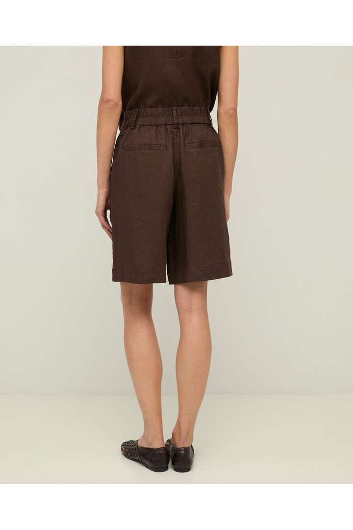 Linen Bermuda shorts Chocolate
