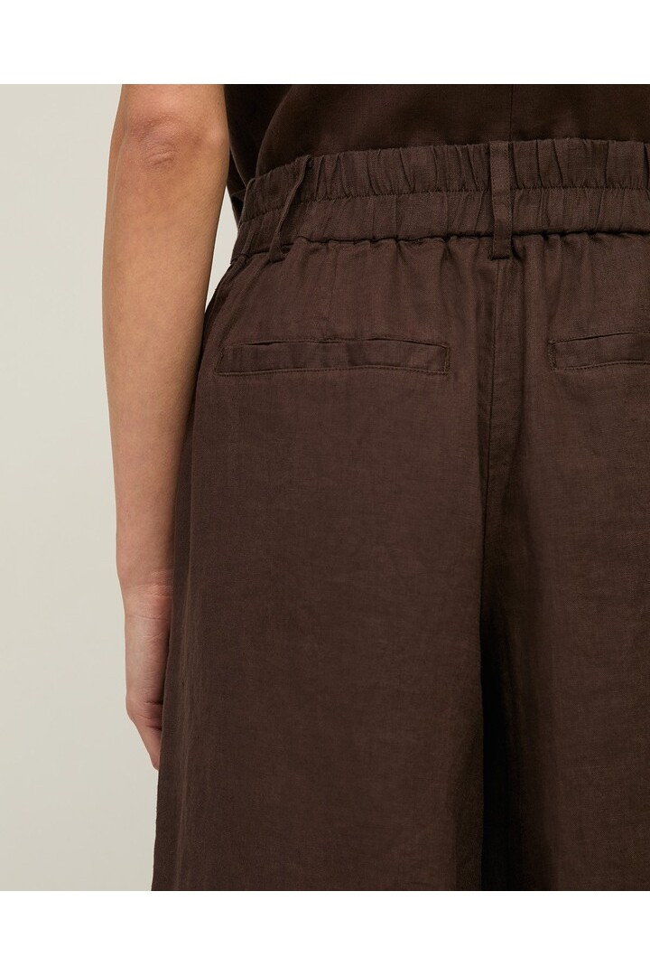 Linen Bermuda shorts Chocolate