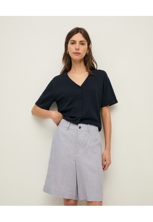 Linen Bermuda shorts Mauve