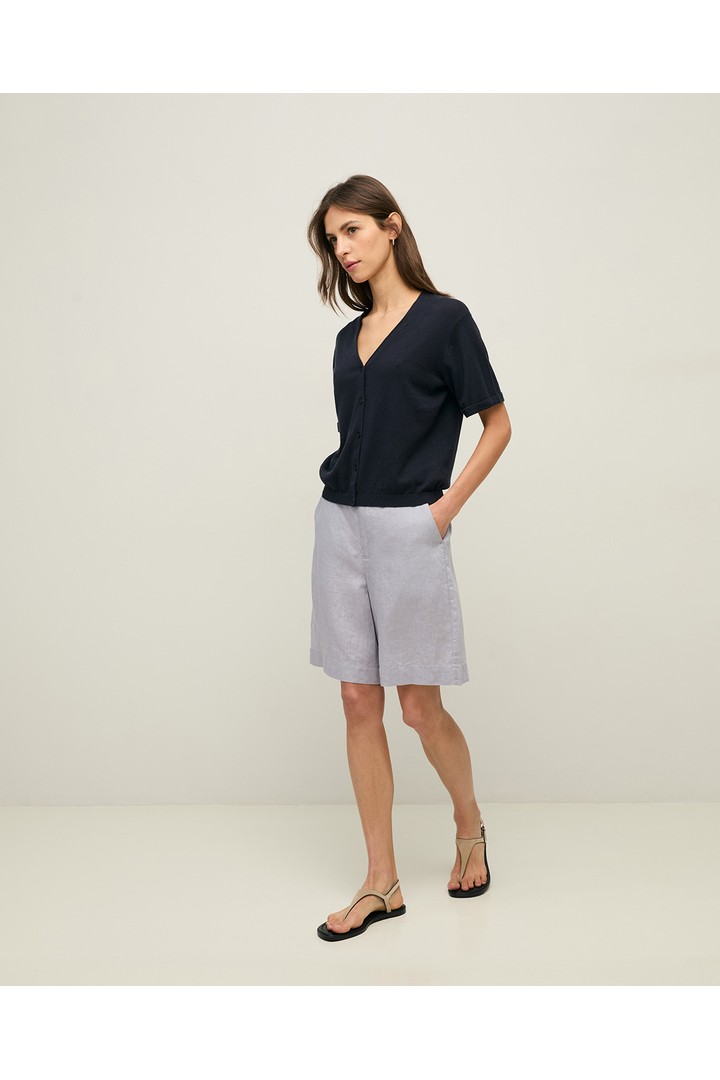 Linen Bermuda shorts Mauve