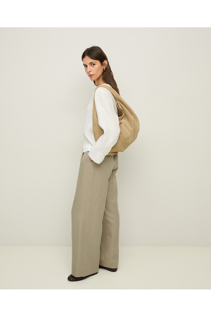 Long-sleeve hemp blouse White