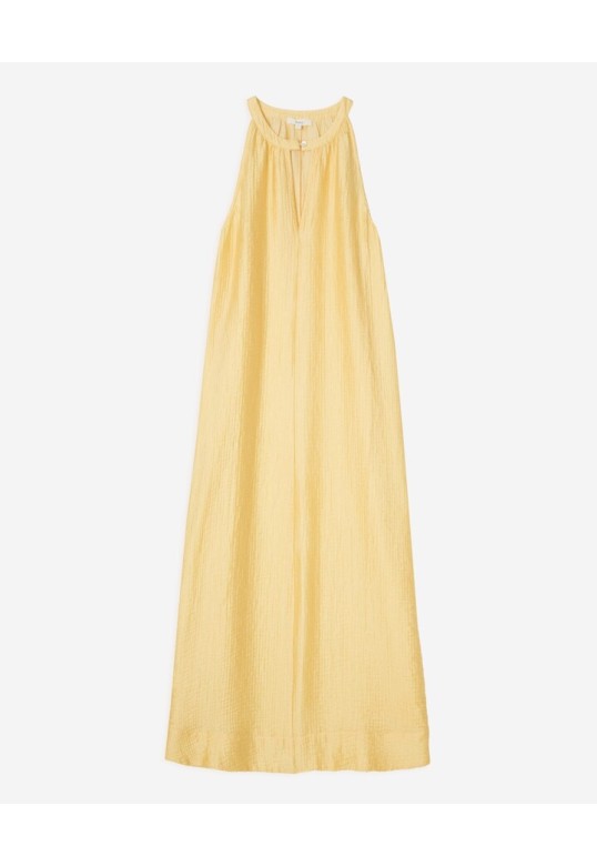 Long flowy dress with gathering Yellow