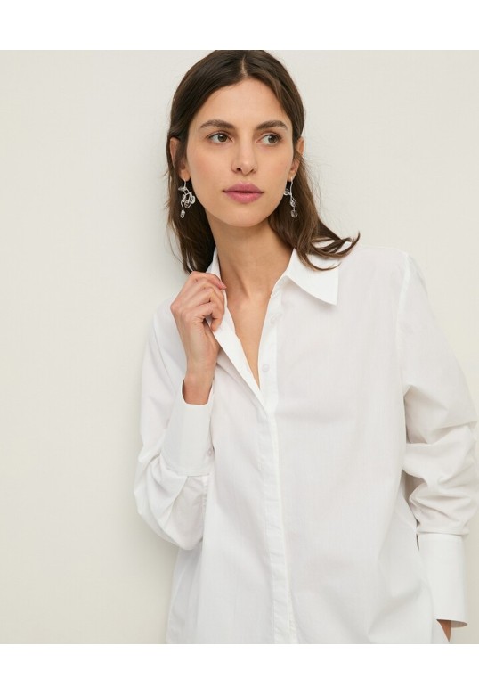 Oversize organic-cotton shirt White