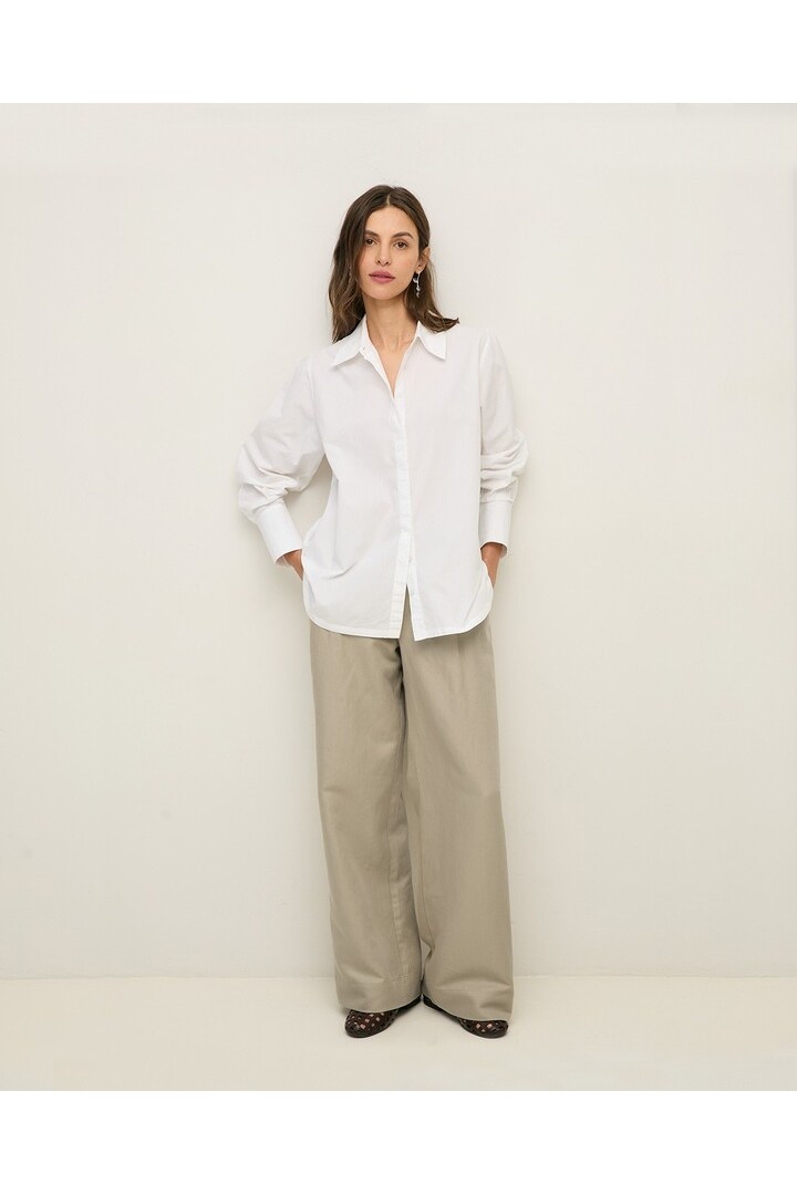 Oversize organic-cotton shirt White