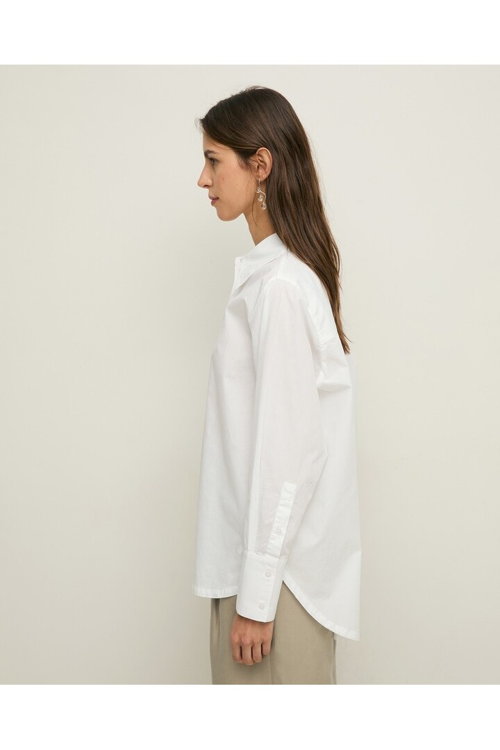 Oversize organic-cotton shirt White