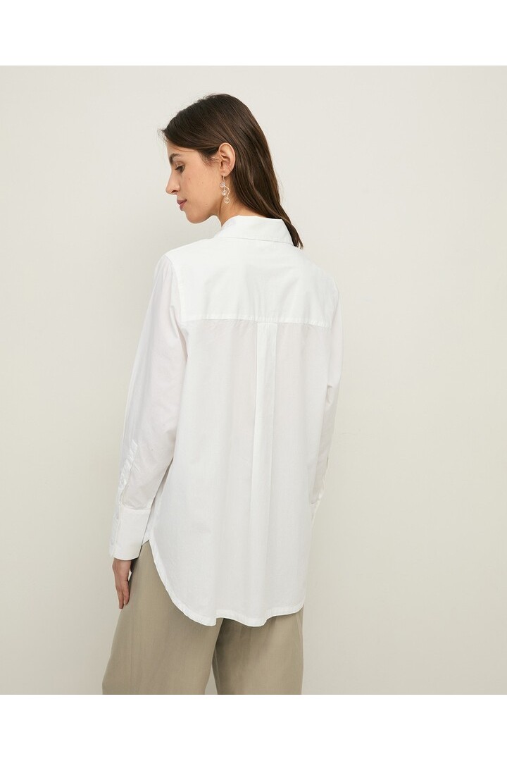 Oversize organic-cotton shirt White