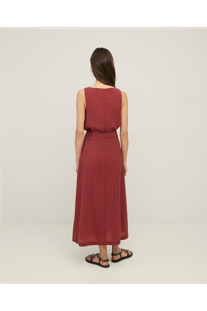 Long two-layer skirt removable Terracota