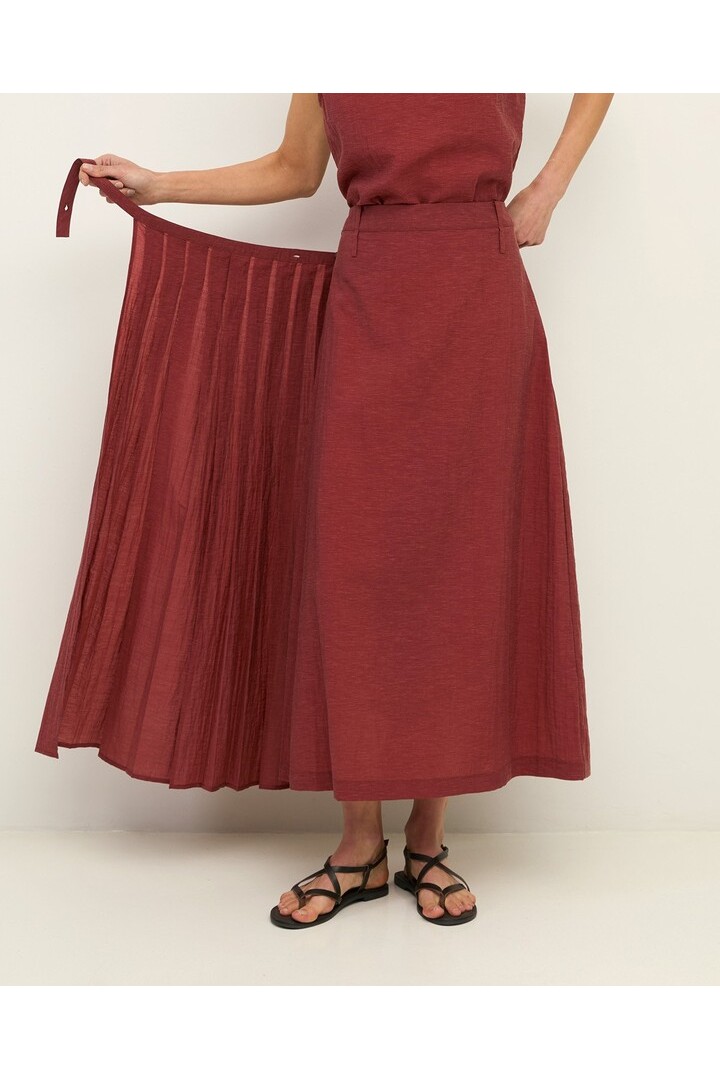 Long two-layer skirt removable Terracota