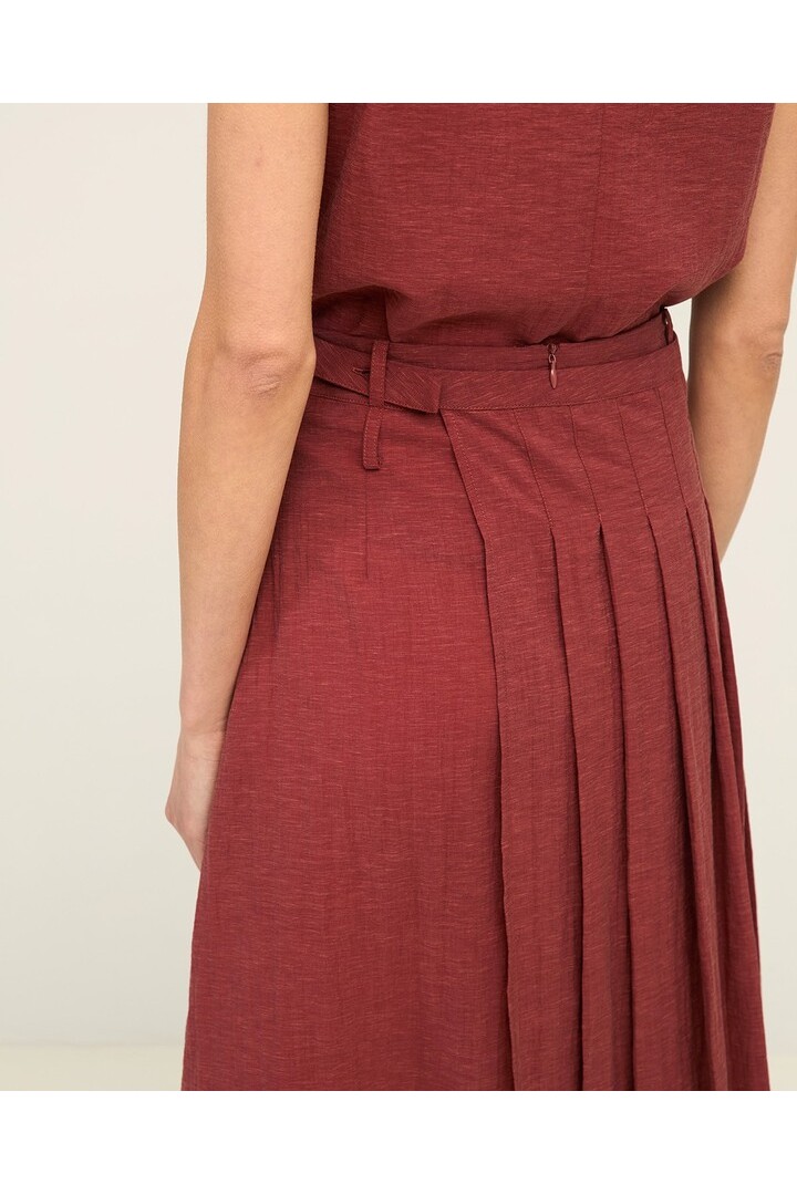 Long two-layer skirt removable Terracota