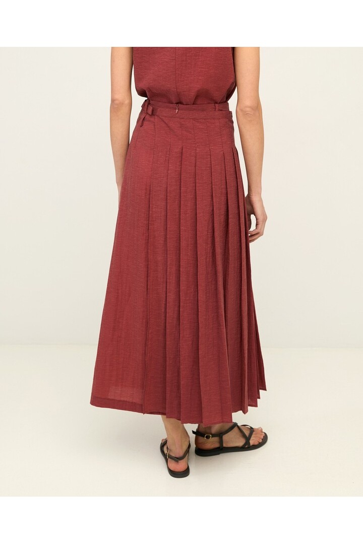 Long two-layer skirt removable Terracota