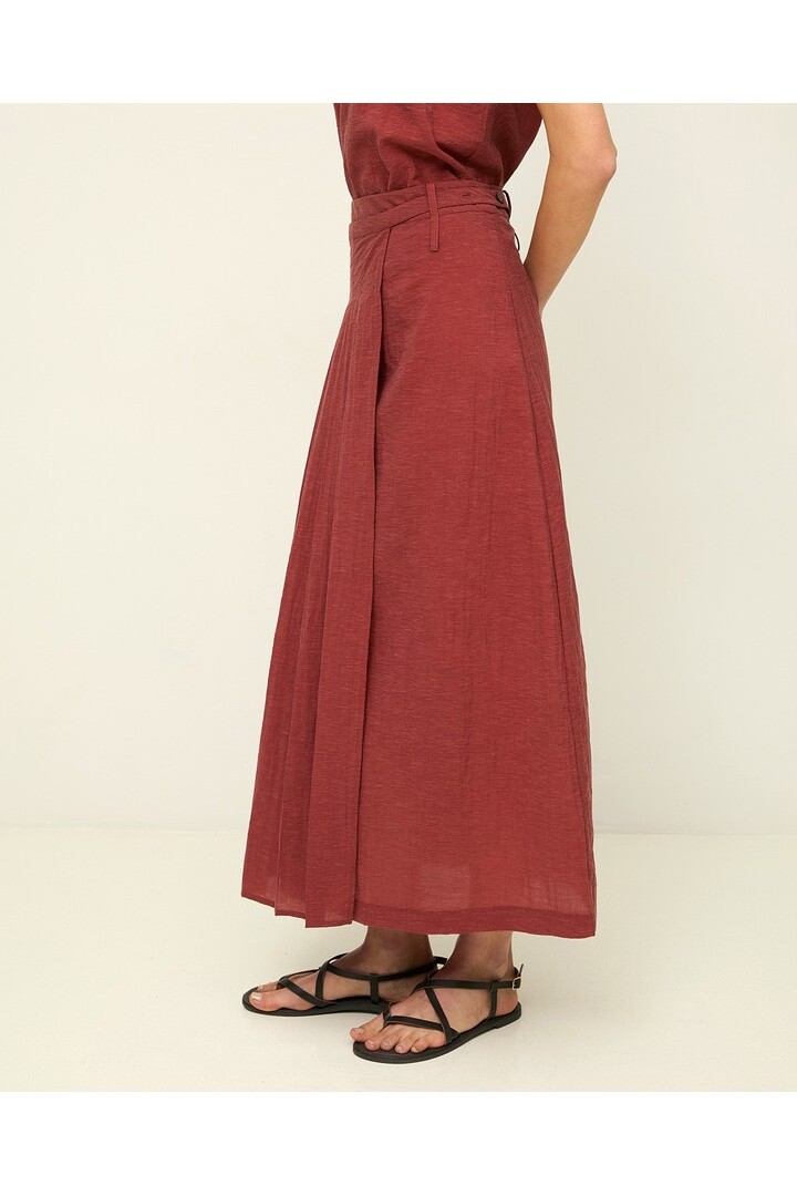 Long two-layer skirt removable Terracota