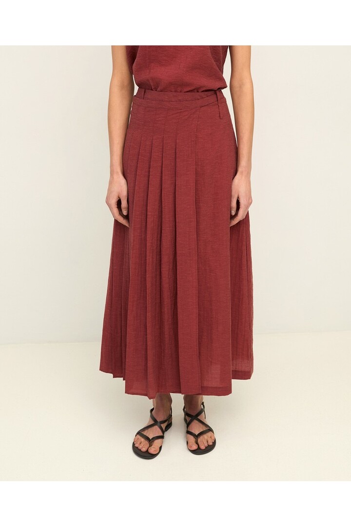 Long two-layer skirt removable Terracota