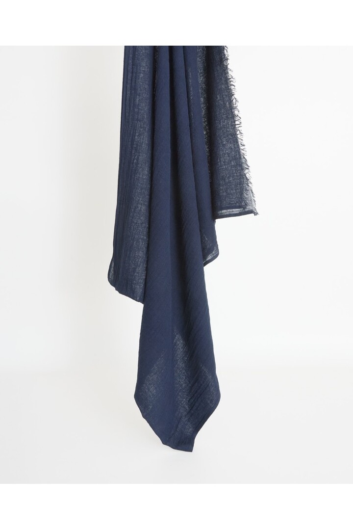 Cotton-linen blend foulard Dark Blue