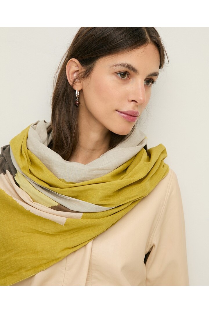 Print cotton foulard Green