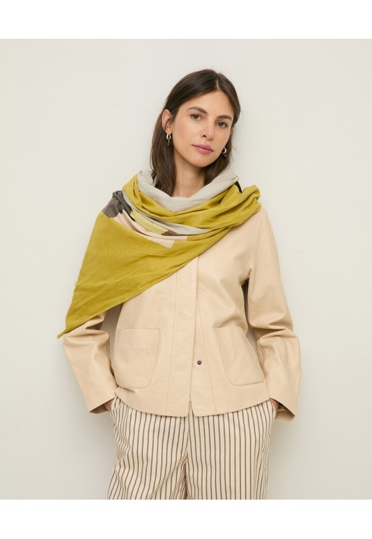 Print cotton foulard Green