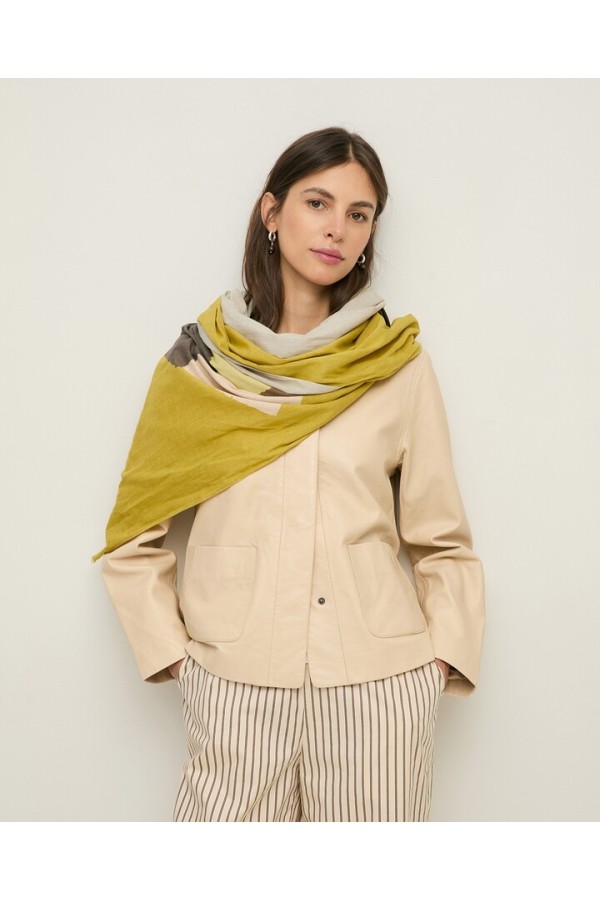 Print cotton foulard Green