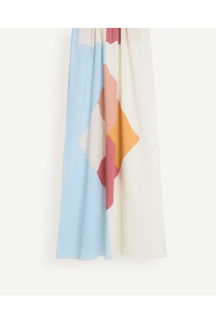 Print cotton foulard Sky Blue