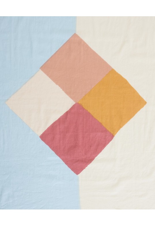 Print cotton foulard Sky Blue