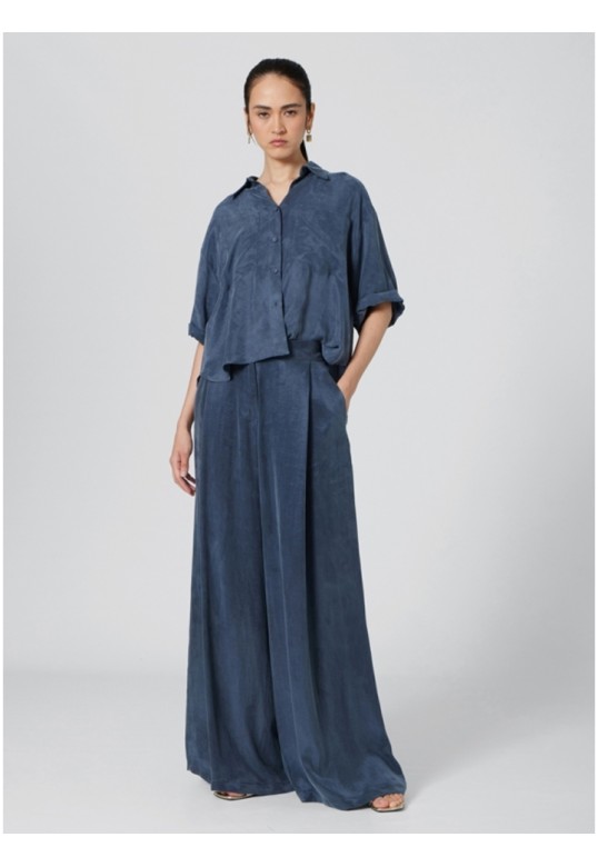 HIGH WAISTED PANTS BLUE