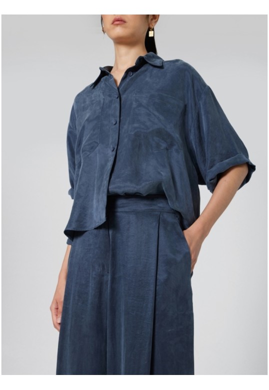 ASSYMETRICAL SHIRT BLUE