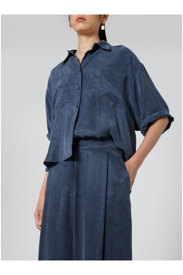 ASSYMETRICAL SHIRT BLUE