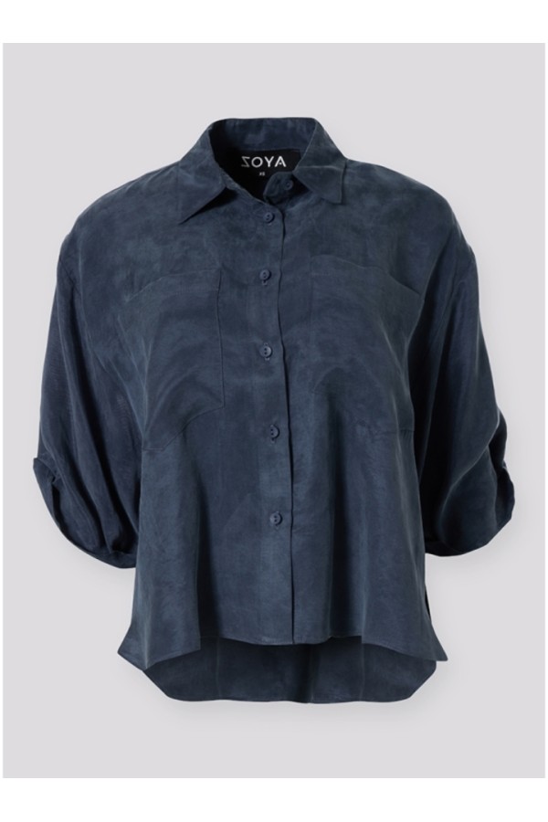 ASSYMETRICAL SHIRT BLUE