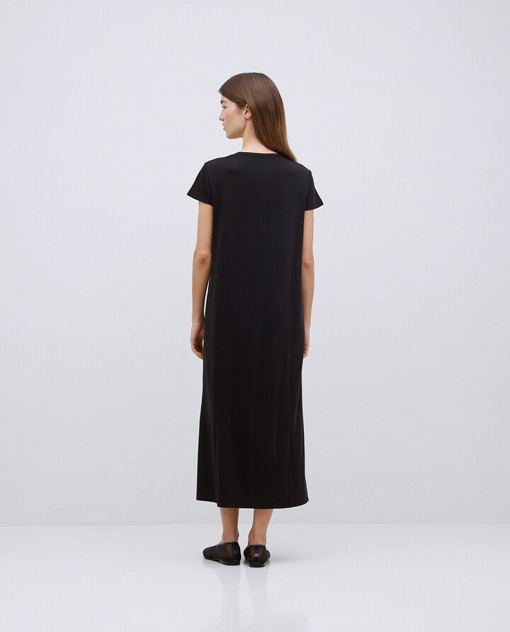 Black cap-sleeve midi dress Black cap-sleeve midi dress